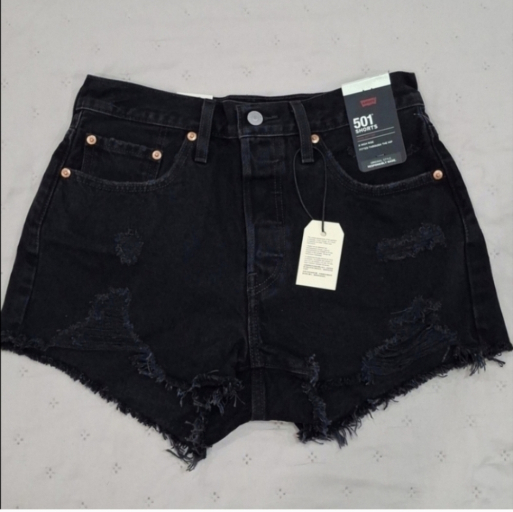 Levi's Premium 501 High Rise Shorts Stowaway Sz 26 - Picture 5 of 15